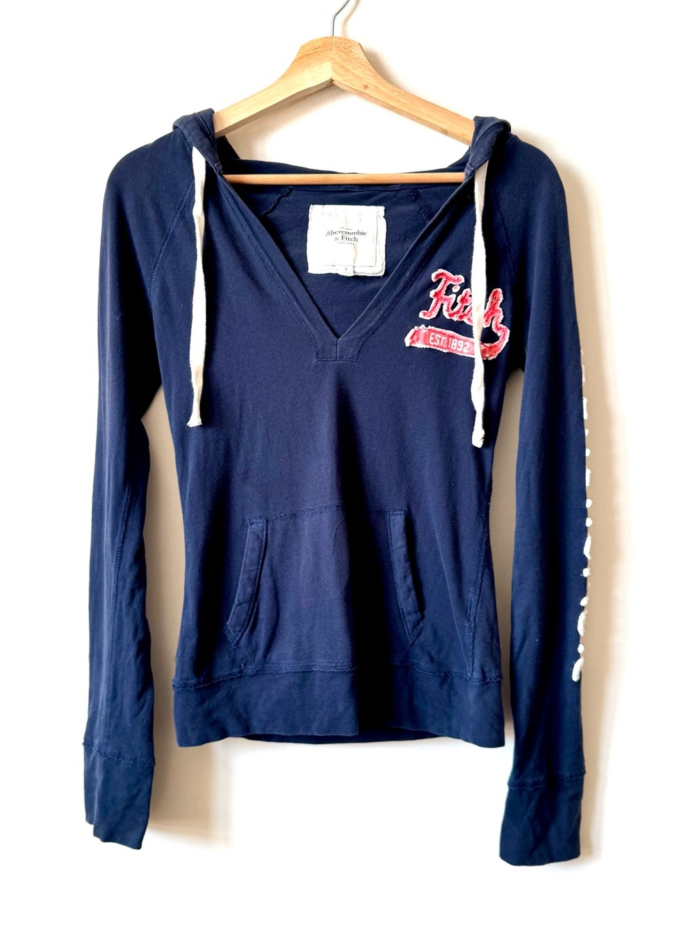 Vintage Y2K Abercrombie & Fitch 100% Cotton Blue Navy Sweater Size Small